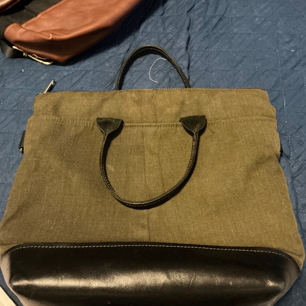 R.Riveter Handbag. Military made from real uniform color olive.  Made in America